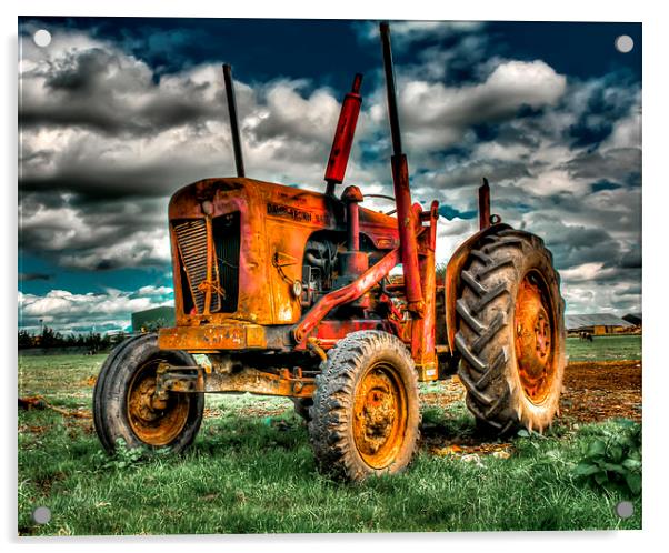 Old Tractor Acrylic by Mike Janik
