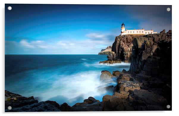 Neist Point Lighthouse & Surf, Skye Acrylic by Paul Appleby