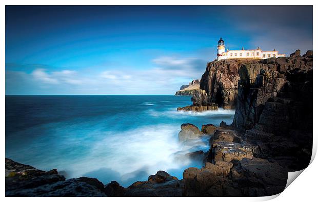 Neist Point Lighthouse & Surf, Skye Print by Paul Appleby