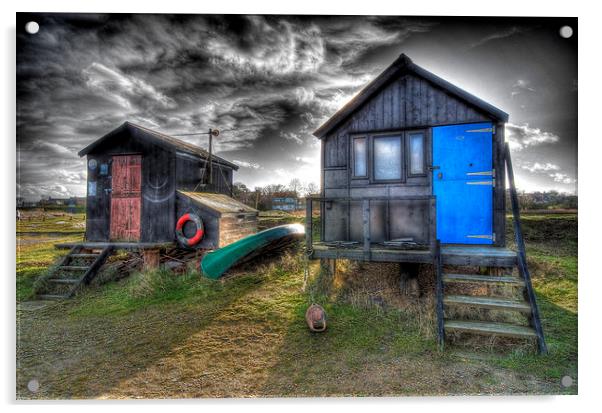 Walberswick fishing huts Acrylic by Paul Nichols