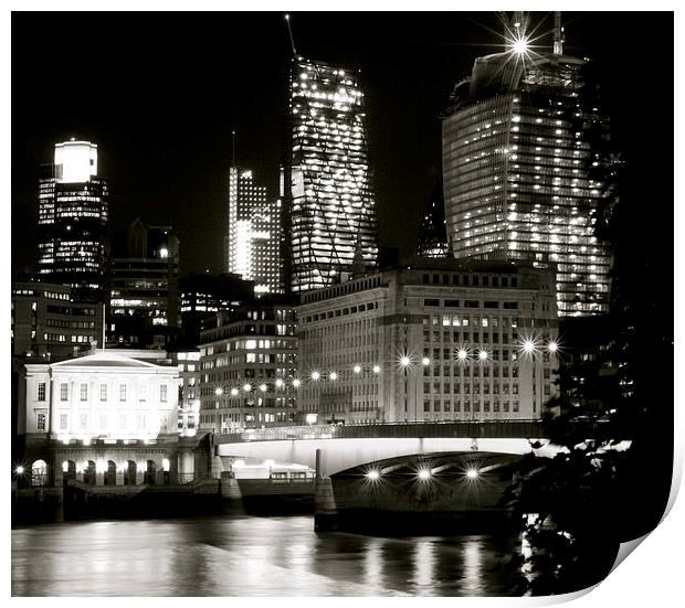 London Bridge at Night Print by James Wasdell