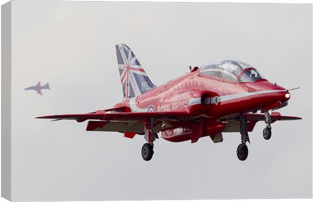 Red Arrows 50th anniversary tail Canvas Print by Keith Campbell