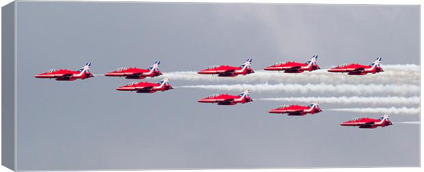 Red Arrows New 50th Anniversary tails Canvas Print by Keith Campbell