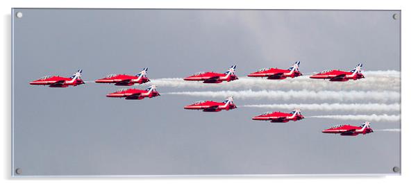 Red Arrows New 50th Anniversary tails Acrylic by Keith Campbell