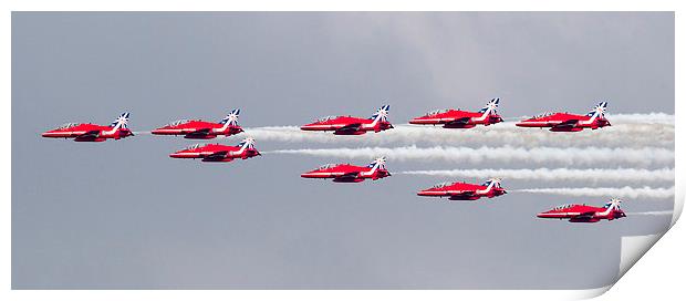 Red Arrows New 50th Anniversary tails Print by Keith Campbell