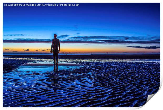 Sunset at Crosby Beach Print by Paul Madden