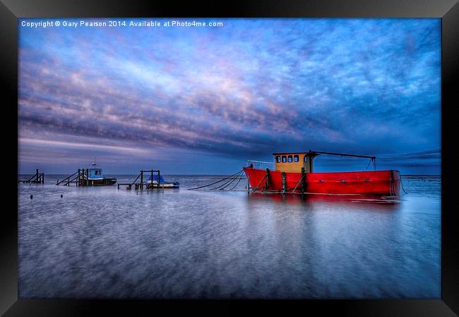 Fishing boats at Thornham Framed Print by Gary Pearson