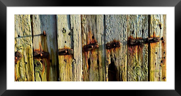 old rustic wooden fence Framed Mounted Print by Rhona Ward