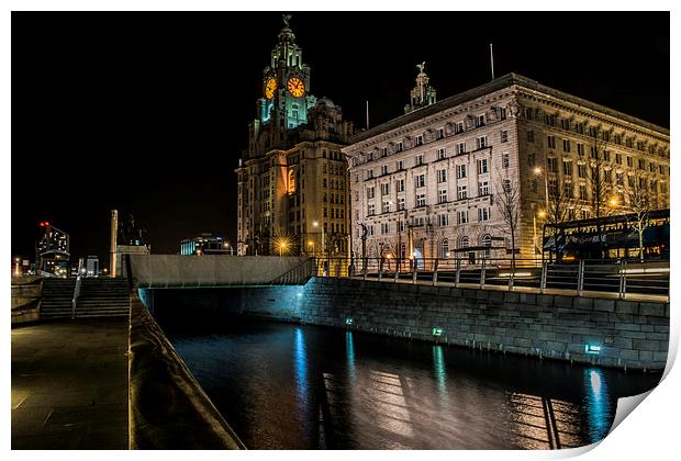 Liverpool Liver buildings Print by Mark  Clair