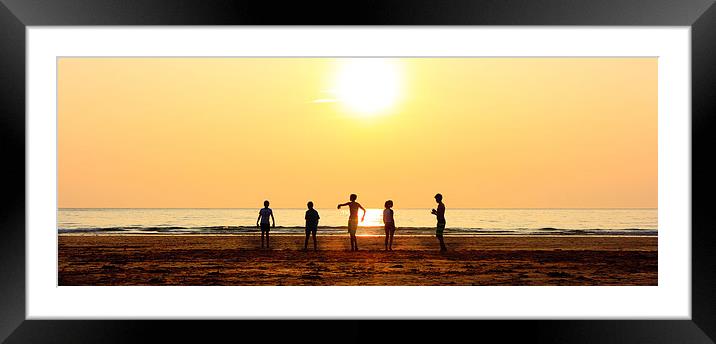 Sunset on the Beach Framed Mounted Print by David Morton