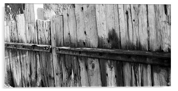 old rustic fence Acrylic by Rhona Ward