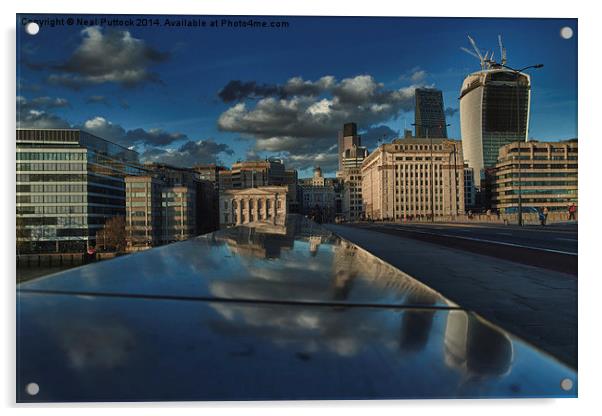 London Bridge is Upside Down Acrylic by Neal P