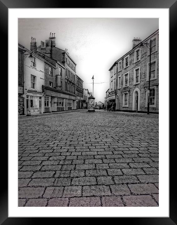 down the high street Framed Mounted Print by chrissy woodhouse