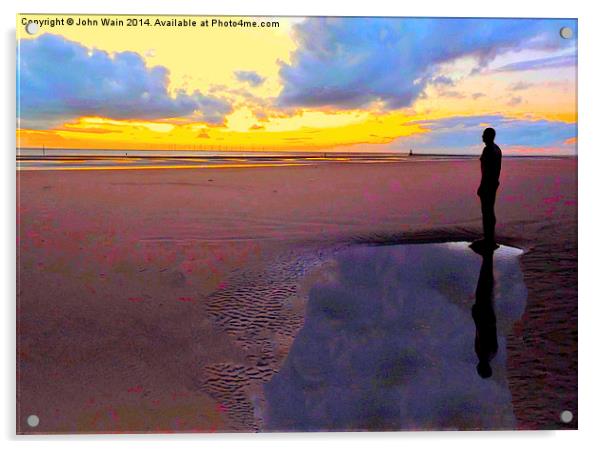 Reflections of Sunset Acrylic by John Wain