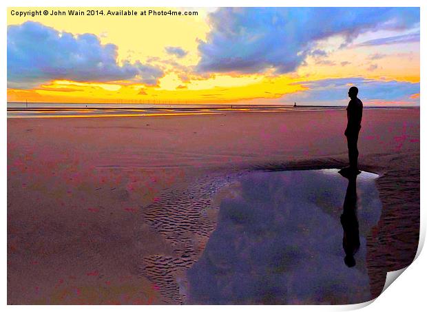 Reflections of Sunset Print by John Wain