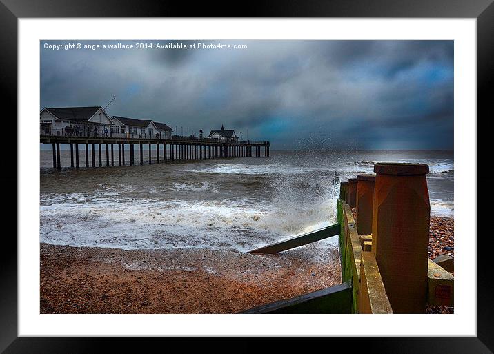 The Pier Southwold Framed Mounted Print by Angela Wallace