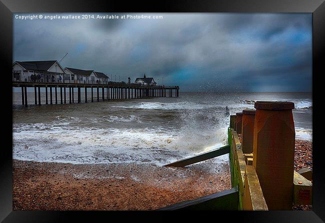 The Pier Southwold Framed Print by Angela Wallace