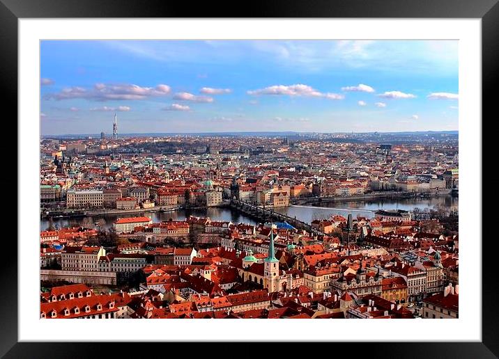 Prague Cityscape Framed Mounted Print by Richard Cruttwell