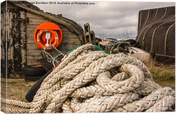 New Rope, Old Boat Canvas Print by George Davidson