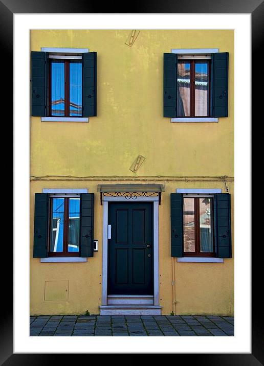 Burano Trapped Framed Mounted Print by Davide Bressanello