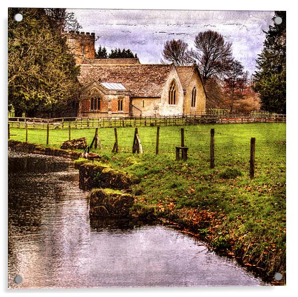 The Church at East Lockinge Acrylic by Ian Lewis