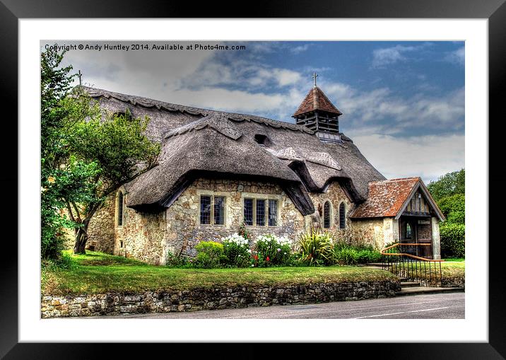 Thatched Church Framed Mounted Print by Andy Huntley