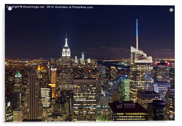 New York at Night Acrylic by Sharpimage NET