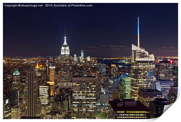 New York at Night Print by Sharpimage NET