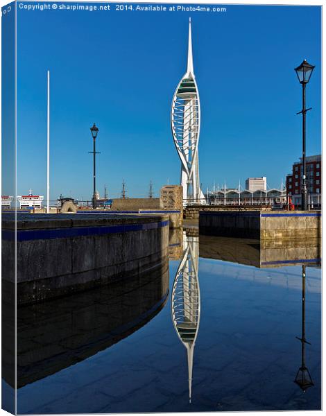 Spinnaker Tower Reflection Canvas Print by Sharpimage NET