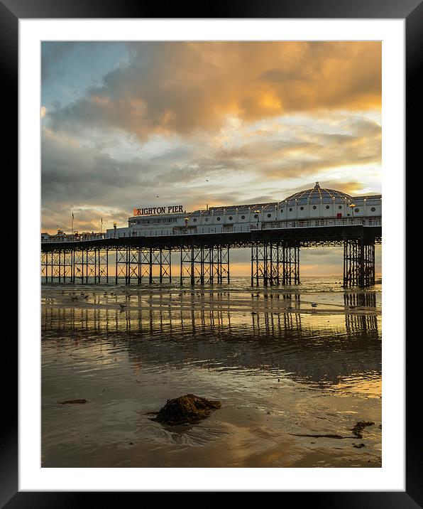 Brighton Pier at Sunset Framed Mounted Print by Darryl Harrison