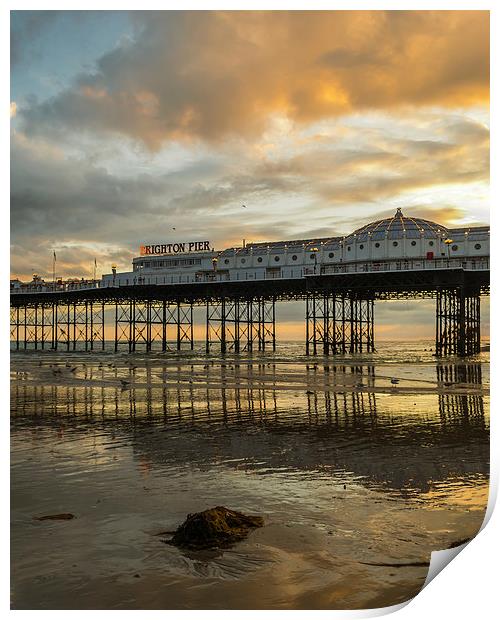 Brighton Pier at Sunset Print by Darryl Harrison