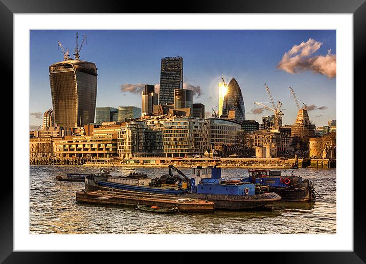 London City Skyline Framed Mounted Print by Ian Hufton