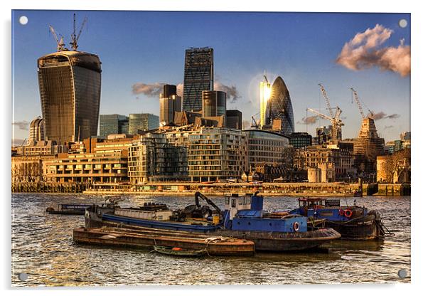 London City Skyline Acrylic by Ian Hufton