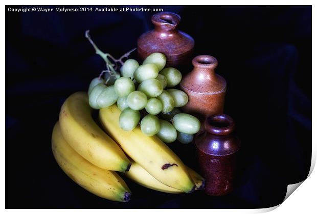 Stone Bottles & Fruit Print by Wayne Molyneux