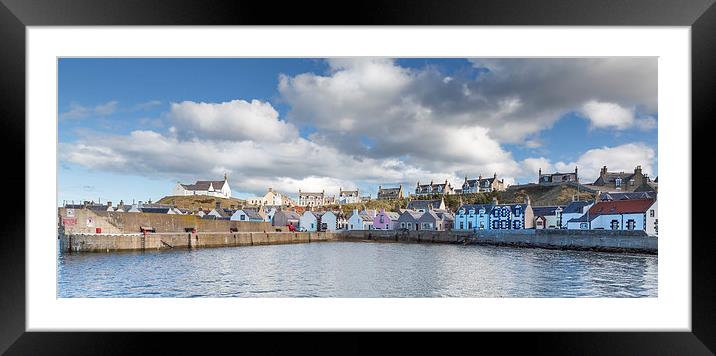Findochty Harbour Panorama Framed Mounted Print by Bill Buchan