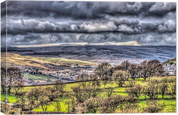 Snow Capped Brecon Beacons Canvas Print by Steve Purnell