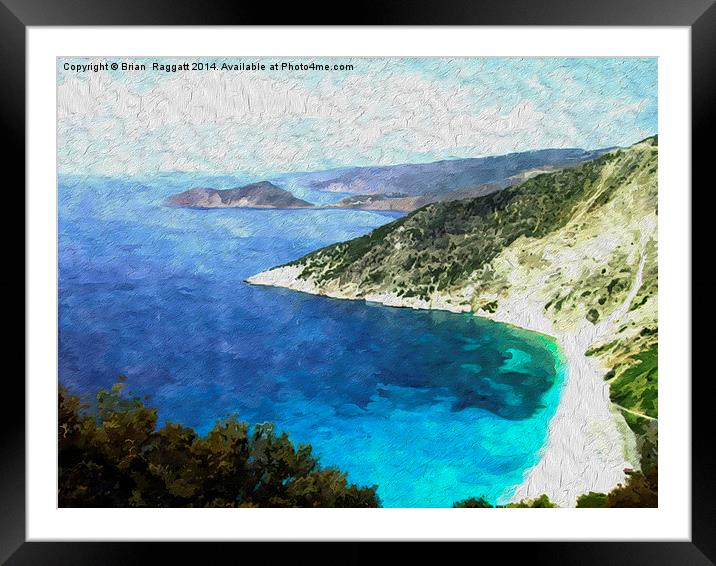 Greek coast line Framed Mounted Print by Brian  Raggatt