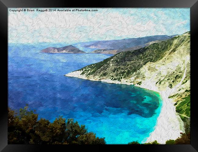 Greek coast line Framed Print by Brian  Raggatt
