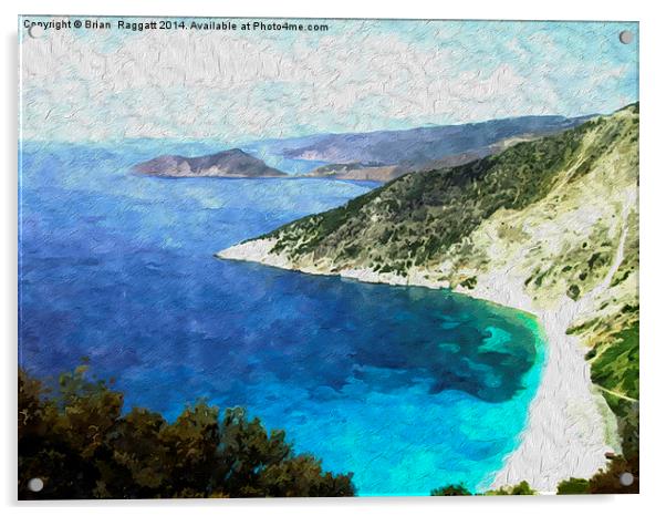 Greek coast line Acrylic by Brian  Raggatt