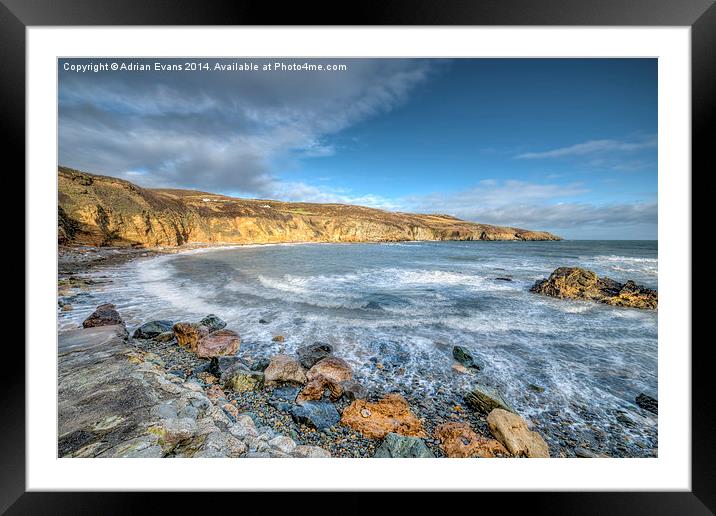 Anglesey Bay Seascape  Framed Mounted Print by Adrian Evans