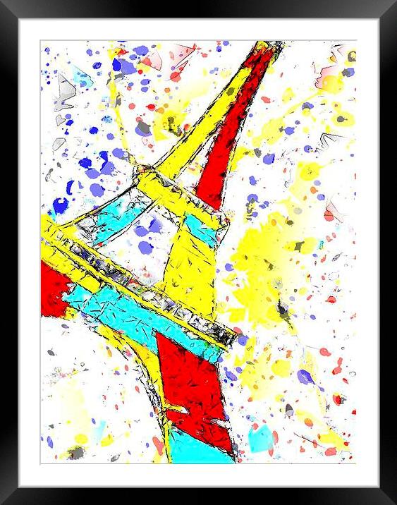 Eiffel Tower Abstract Framed Mounted Print by Abstract  Fractal Fantasy