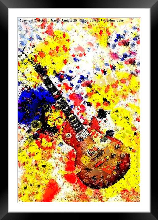 Les Paul Retro Abstract Framed Mounted Print by Abstract  Fractal Fantasy