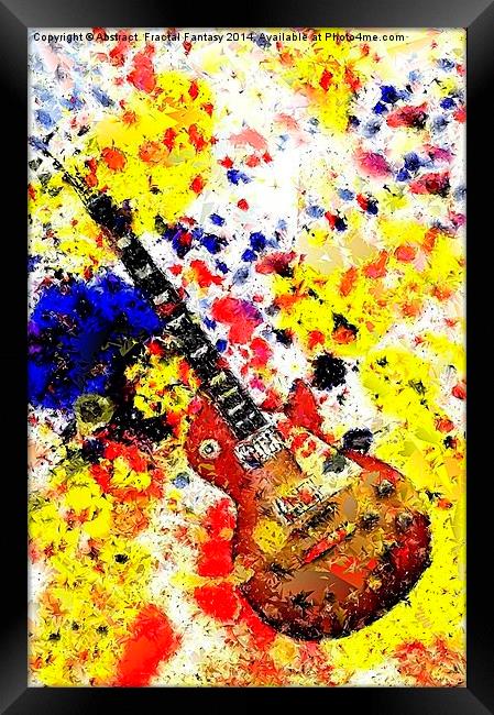 Les Paul Retro Abstract Framed Print by Abstract  Fractal Fantasy