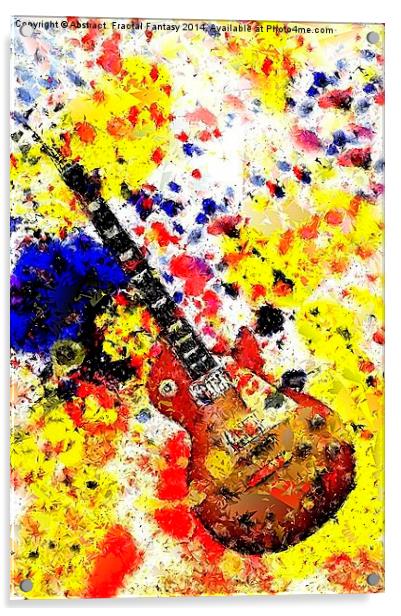 Les Paul Retro Abstract Acrylic by Abstract  Fractal Fantasy