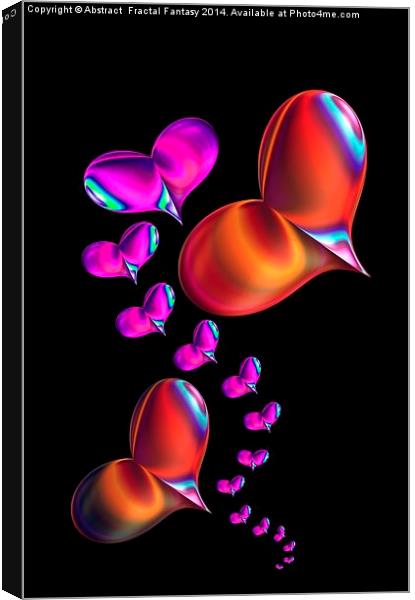 Love Heart Chain Canvas Print by Abstract  Fractal Fantasy