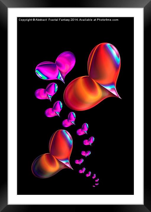 Love Heart Chain Framed Mounted Print by Abstract  Fractal Fantasy