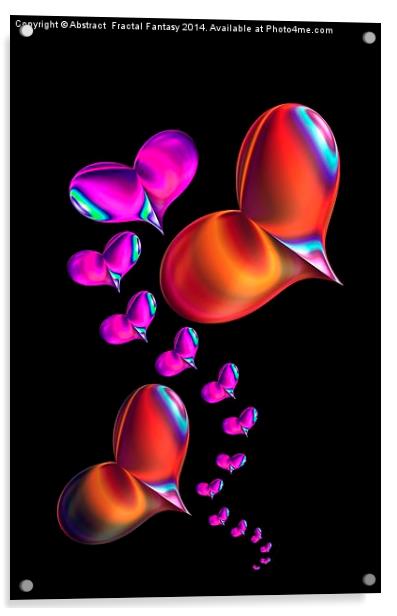 Love Heart Chain Acrylic by Abstract  Fractal Fantasy