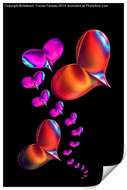 Love Heart Chain Print by Abstract  Fractal Fantasy