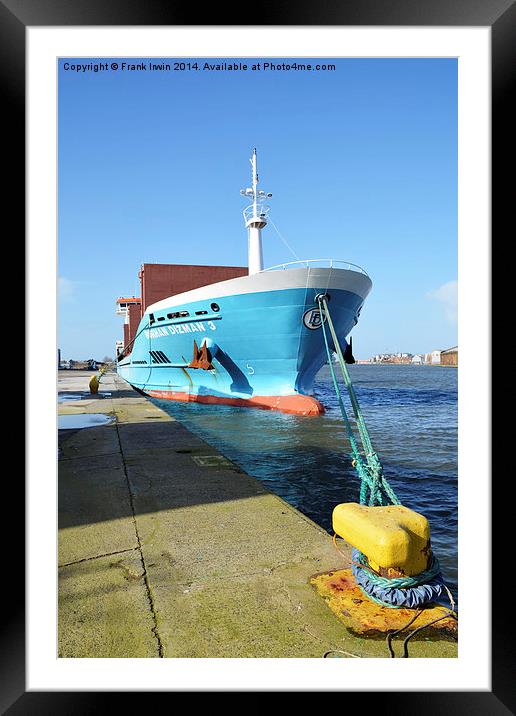 Pictured in Birkenhead docks off-loading its dry c Framed Mounted Print by Frank Irwin