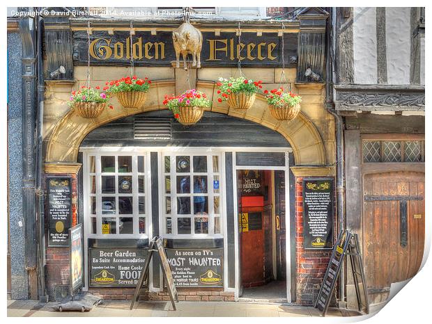 Golden Fleece pub in York Print by David Birchall